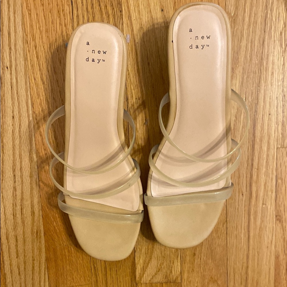 A New Day Cream Slide Sandals Minimalist Design